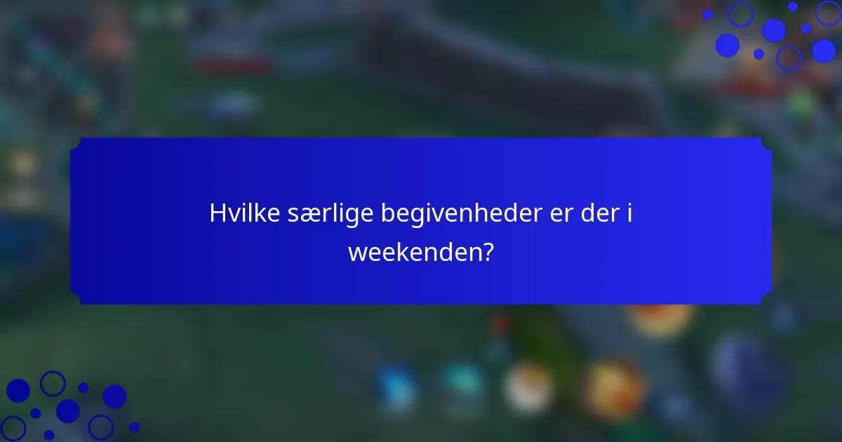 Hvilke særlige begivenheder er der i weekenden?