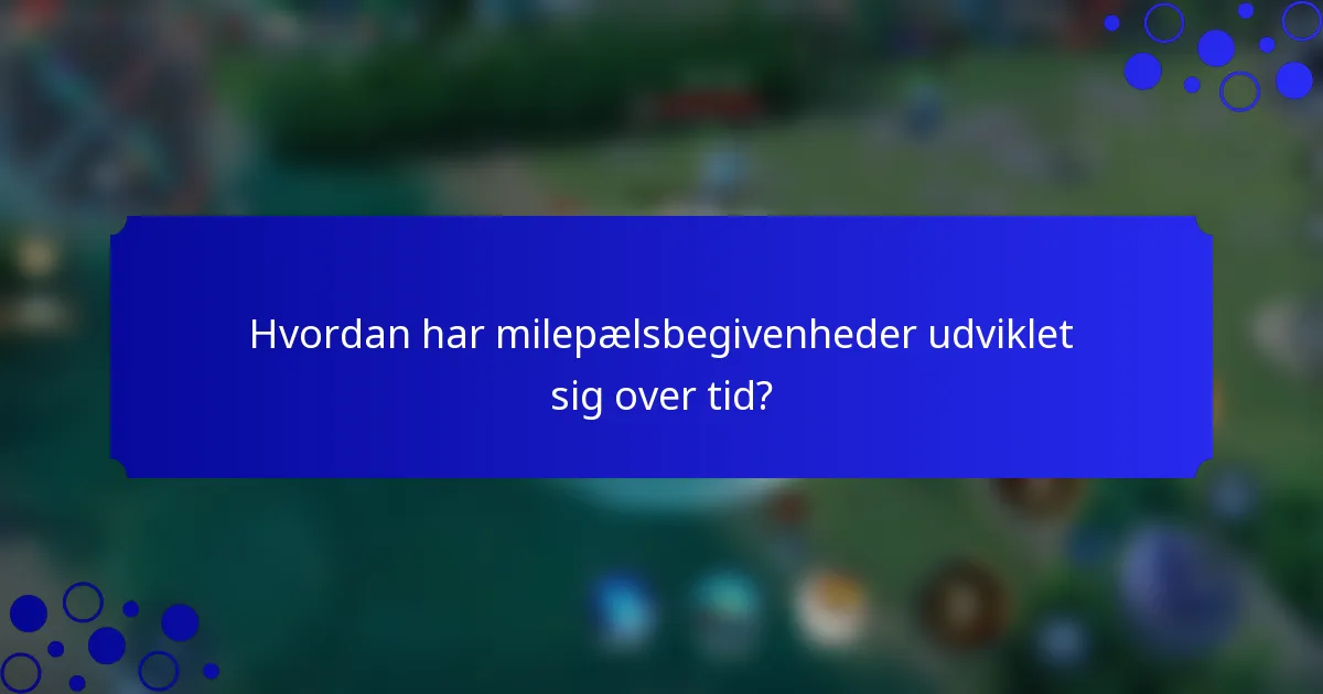 Hvordan har milepælsbegivenheder udviklet sig over tid?