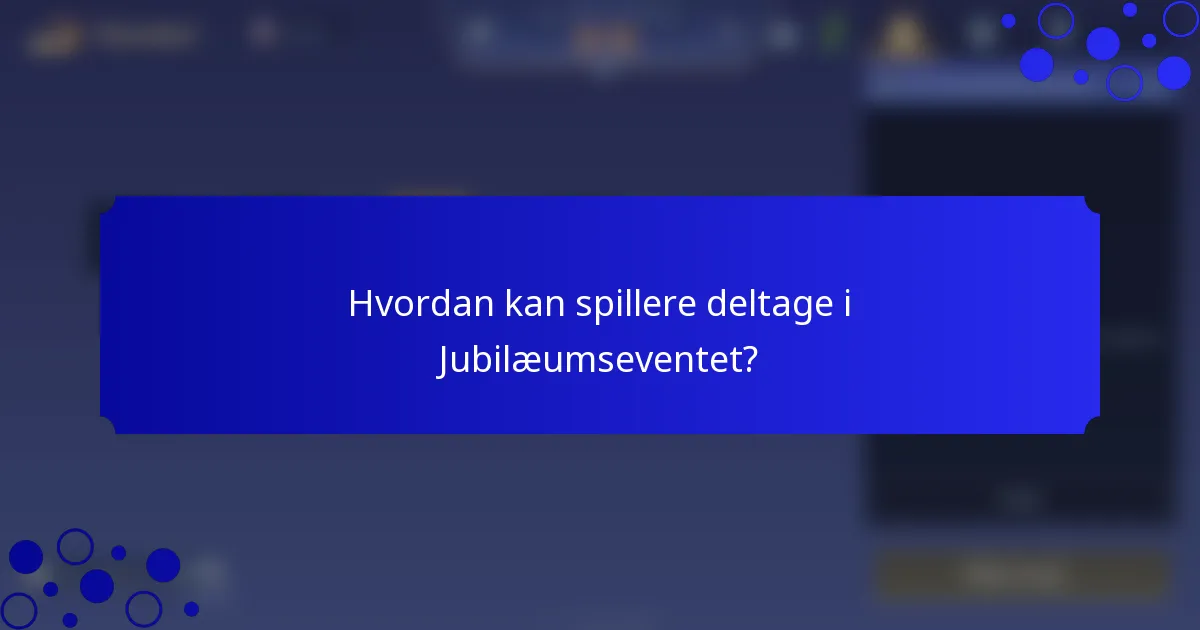Hvordan kan spillere deltage i Jubilæumseventet?