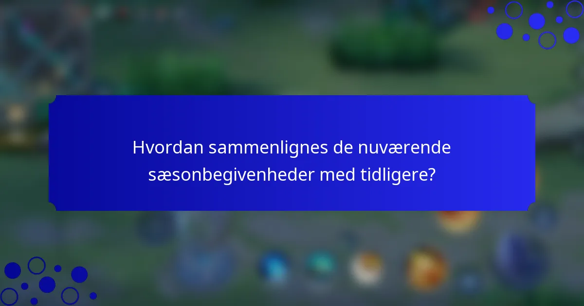 Hvordan sammenlignes de nuværende sæsonbegivenheder med tidligere?